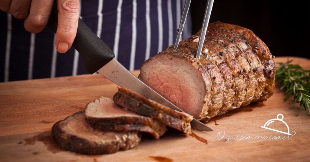 Picanha assada com vinagrete