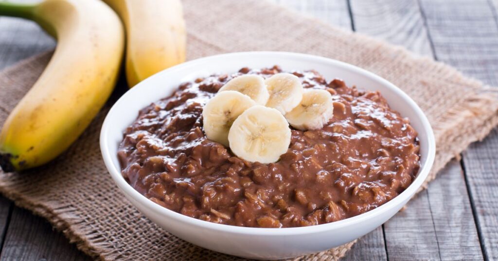 Mingau de aveia com chocolate