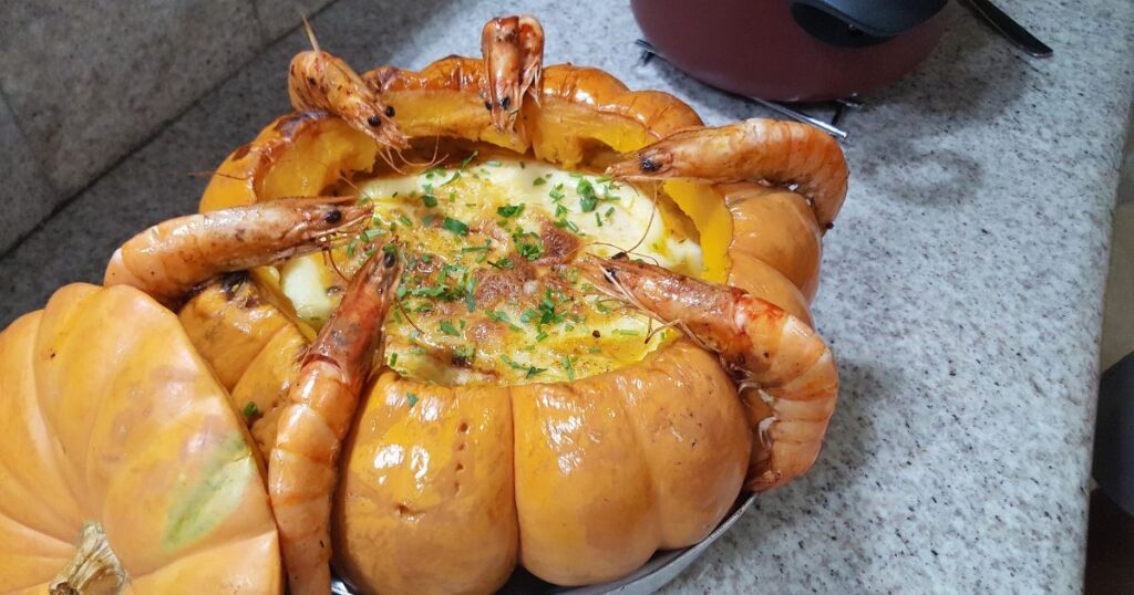 Receita de camarão na moranga