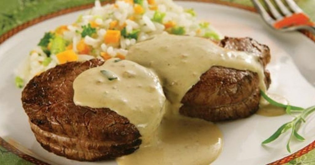 Filé mignon com molho de mostarda no forno