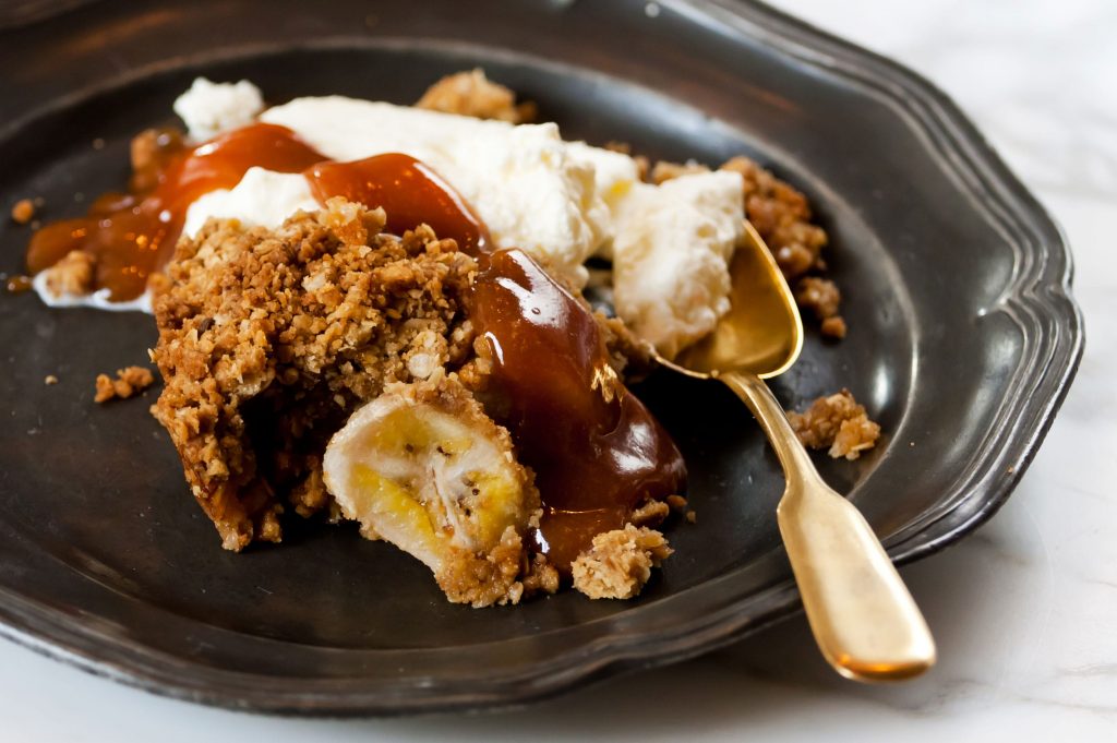 Receita de crumble de maçã com creme